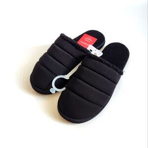 Black Puffer Slippers for Men